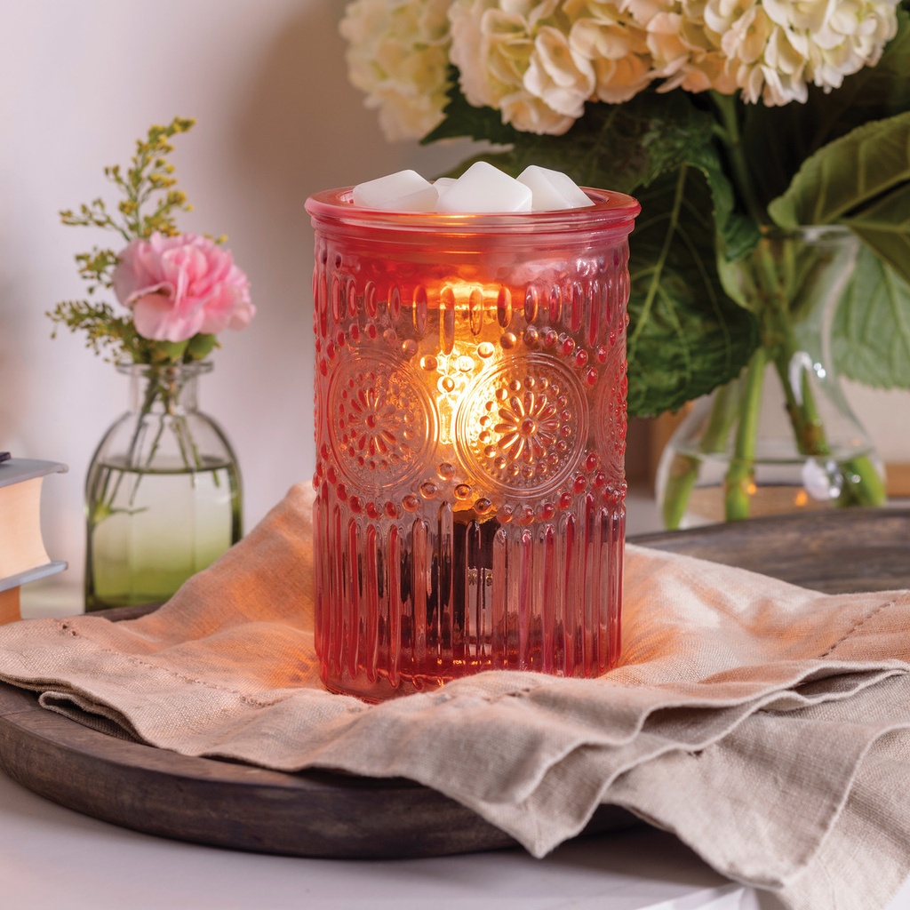 Vintage Pink Parisian Glass Fragrance Warmer