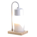 White & Wood Arched Candle Warmer Lamp